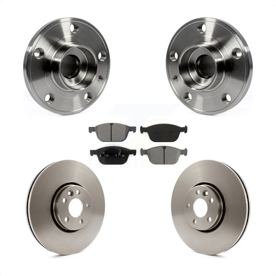 Front Hub Bearing Assembly With Disc Brake Rotors And Semi-Metallic Pads Kit For 2010-2015 Volvo XC60 KBB-105797