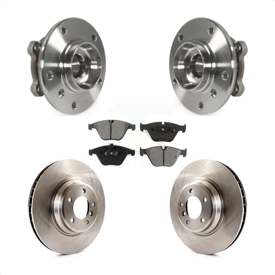 Front Hub Bearing Assembly With Disc Brake Rotors And Semi-Metallic Pads Kit For 2013 BMW X1 xDrive35i with AWD KBB-105799