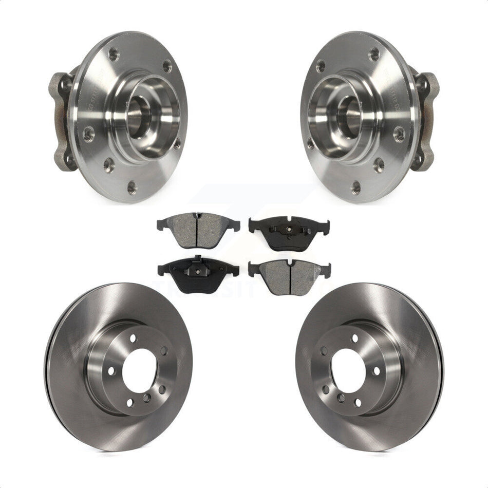 Front Hub Bearing Assembly With Disc Brake Rotors And Semi-Metallic Pads Kit For 2013-2015 BMW X1 xDrive28i with AWD KBB-105800