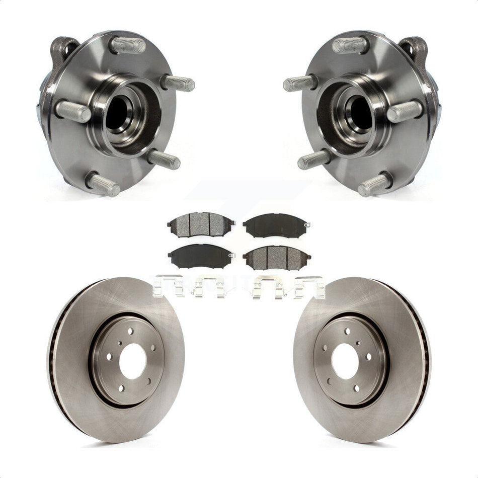 Front Hub Bearing Assembly With Disc Brake Rotors And Semi-Metallic Pads Kit For Infiniti FX35 FX37 QX70 INFINITI KBB-105804
