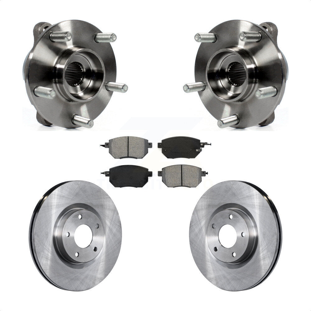 Front Hub Bearing Assembly Disc Brake Rotors And Pads Kit For INFINITI FX35 FX45 KBB-105809