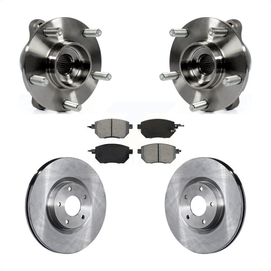 Front Hub Bearing Assembly Disc Brake Rotors And Pads Kit For INFINITI FX35 FX45 KBB-105809