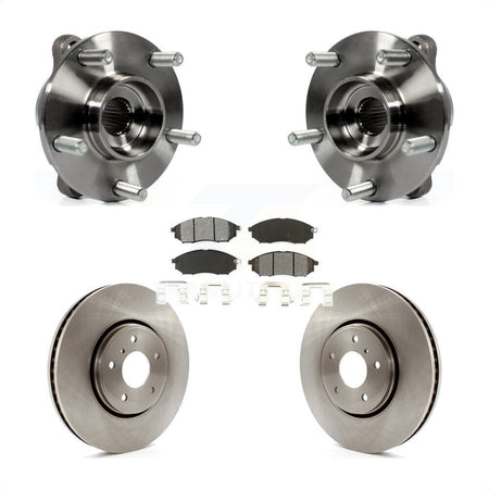 Front Hub Bearing Assembly Disc Brake Rotors And Pads Kit For INFINITI FX35 FX37 FX45 KBB-105811