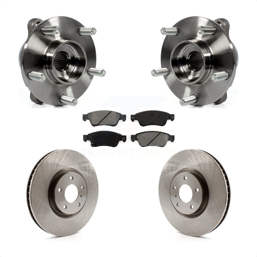 Front Hub Bearing Brake Rotor And Pad Kit For INFINITI G35 Q60 With Single Piston Caliper KBB-105812