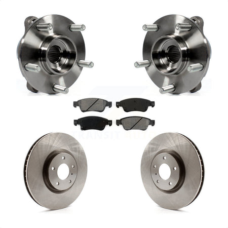Front Hub Bearing Brake Rotor And Pad Kit For INFINITI G35 Q60 With Single Piston Caliper KBB-105812
