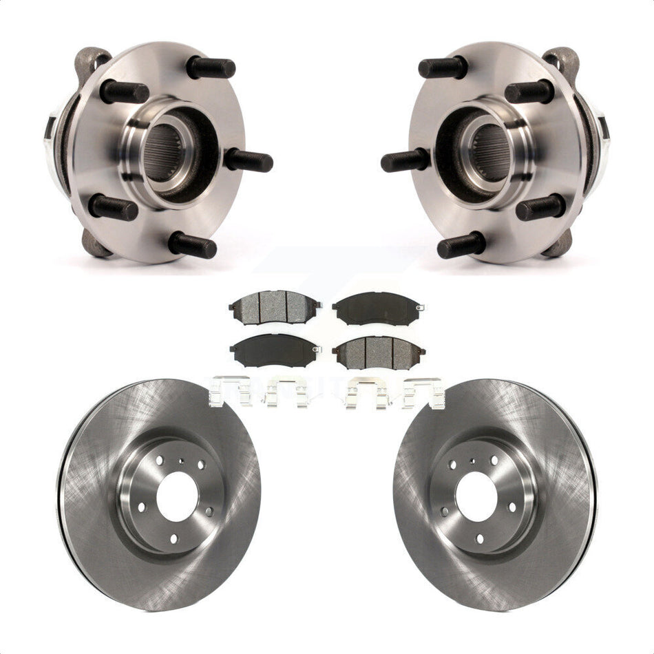 Front Hub Bearing Assembly With Disc Brake Rotors And Semi-Metallic Pads Kit For Nissan Murano KBB-105819