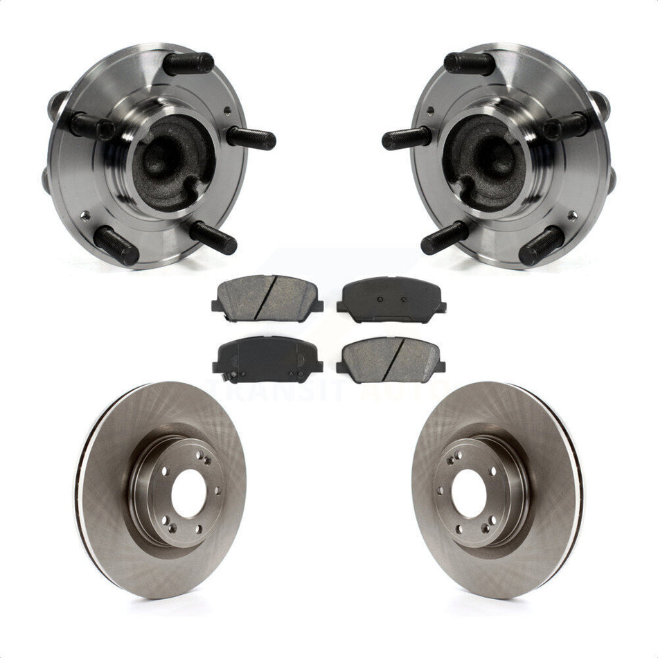 Front Hub Bearing Assembly With Disc Brake Rotors And Semi-Metallic Pads Kit For Hyundai Genesis Coupe KBB-105821