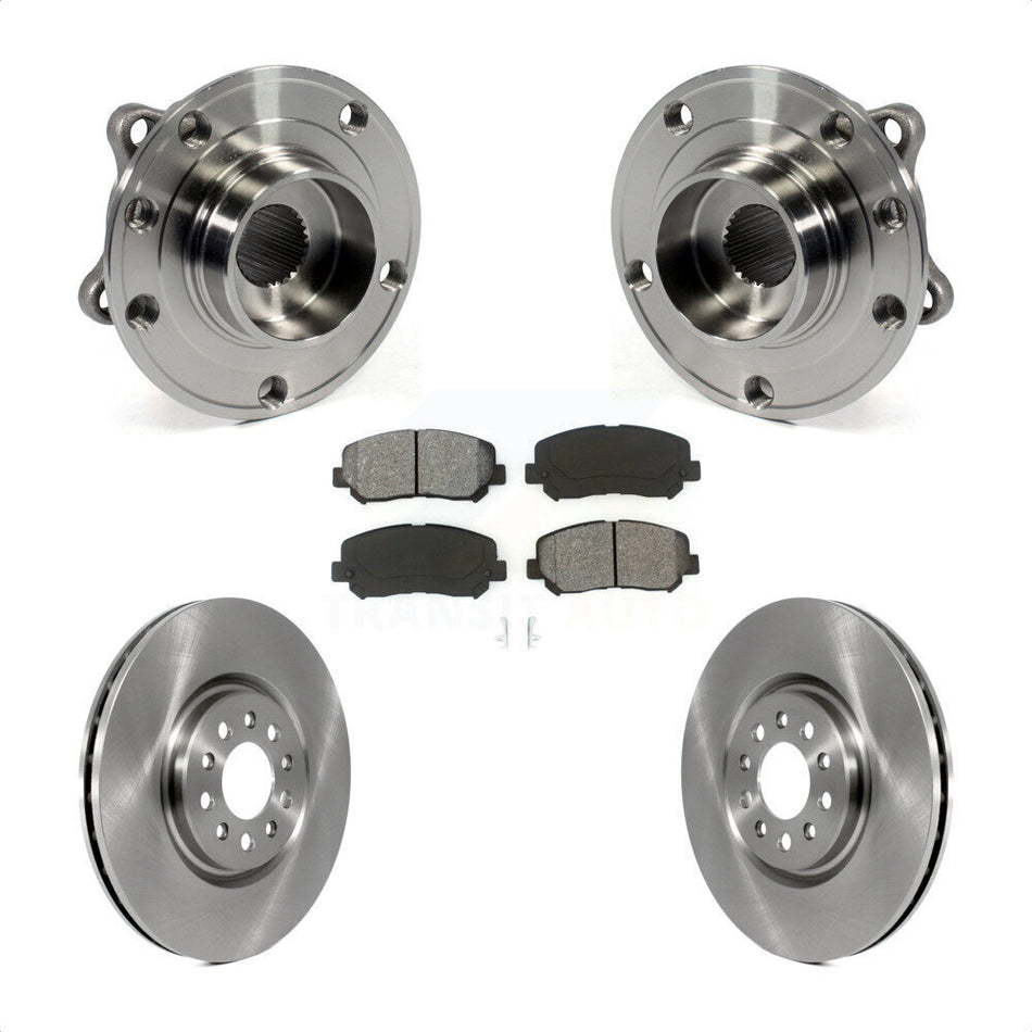 Front Hub Bearing Assembly With Disc Brake Rotors And Semi-Metallic Pads Kit For 2015-2017 Chrysler 200 330mm Diameter Rotor KBB-105827