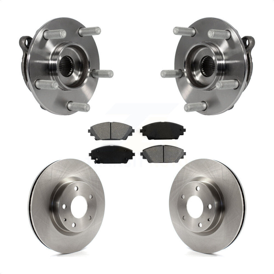 Front Hub Bearing Assembly With Disc Brake Rotors And Semi-Metallic Pads Kit For Mazda 3 CX-3 Sport KBB-105831