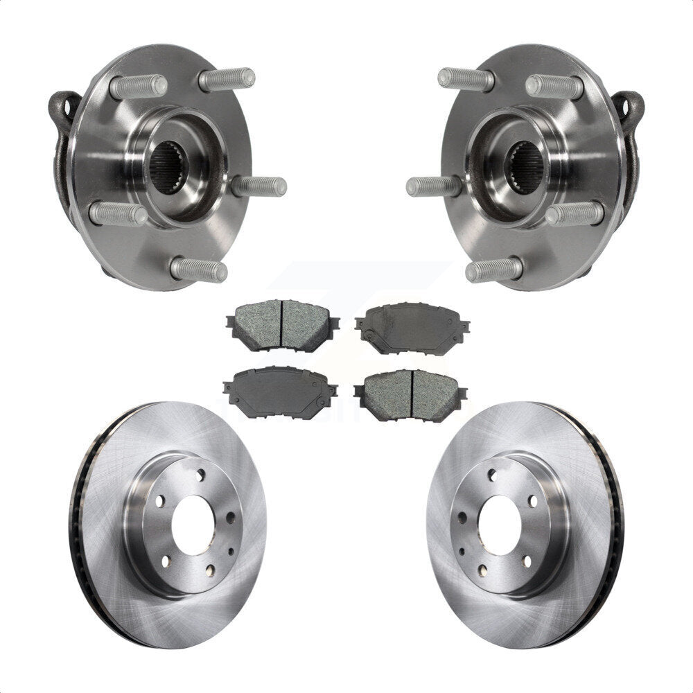 Front Hub Bearing Assembly Disc Brake Rotors And Semi-Metallic Pads Kit For Mazda 3 Sport KBB-105834