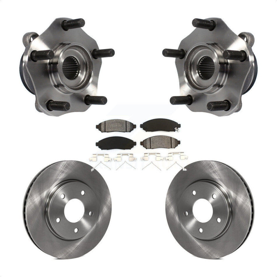 Front Hub Bearing Assembly With Disc Brake Rotors And Semi-Metallic Pads Kit For Nissan NV200 Leaf Chevrolet City Express LEAF KBB-105839