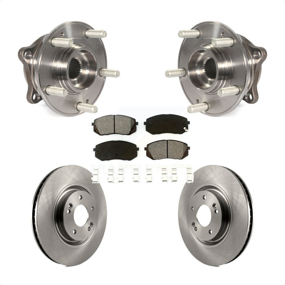 Front Hub Bearing Assembly With Disc Brake Rotors And Semi-Metallic Pads Kit For Hyundai Sonata Tucson KBB-105849