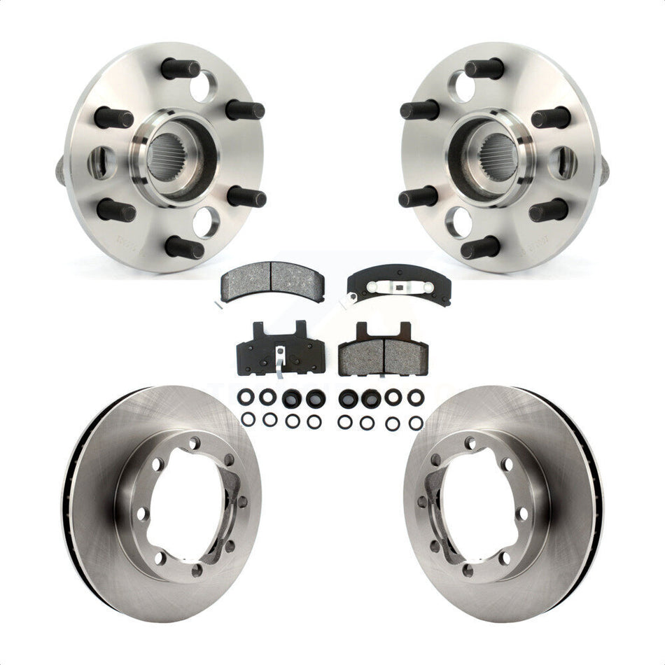 Front Hub Bearing Assembly With Disc Brake Rotors And Semi-Metallic Pads Kit For 1994-1994 K1500 Suburban Chevrolet GMC 8 Lug Wheels KBB-105856