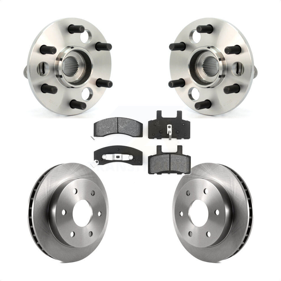 Front Hub Bearing Assembly With Disc Brake Rotors And Semi-Metallic Pads Kit For Chevrolet K1500 Suburban K2500 GMC 6 Lug Wheels KBB-105858