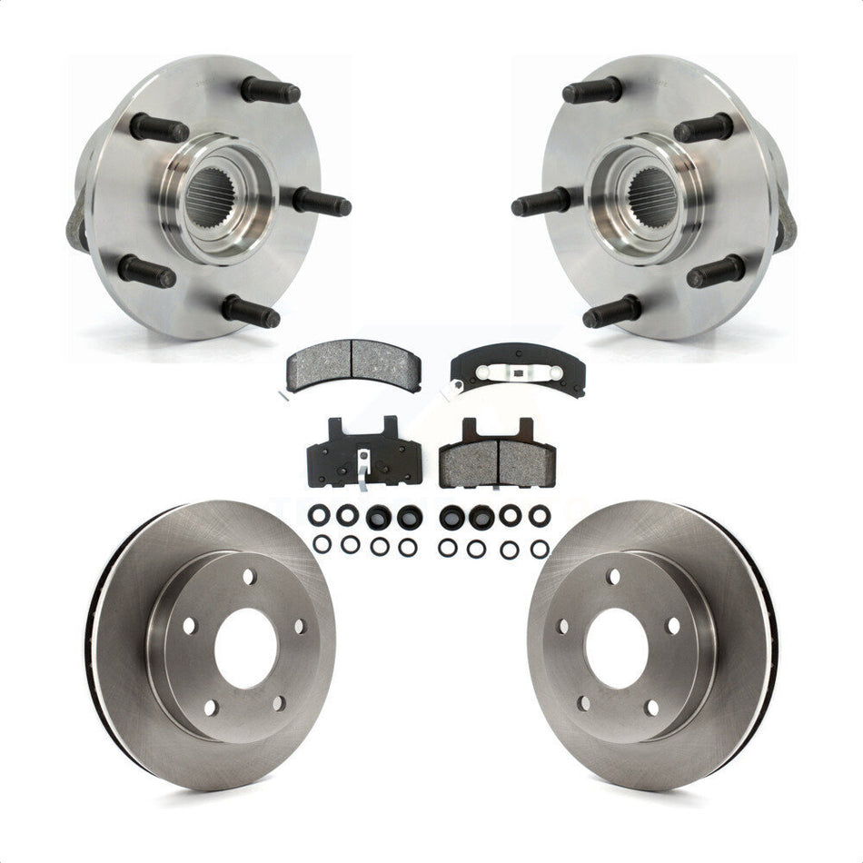Front Hub Bearing Assembly With Disc Brake Rotors And Semi-Metallic Pads Kit For Dodge Ram 1500 KBB-105861