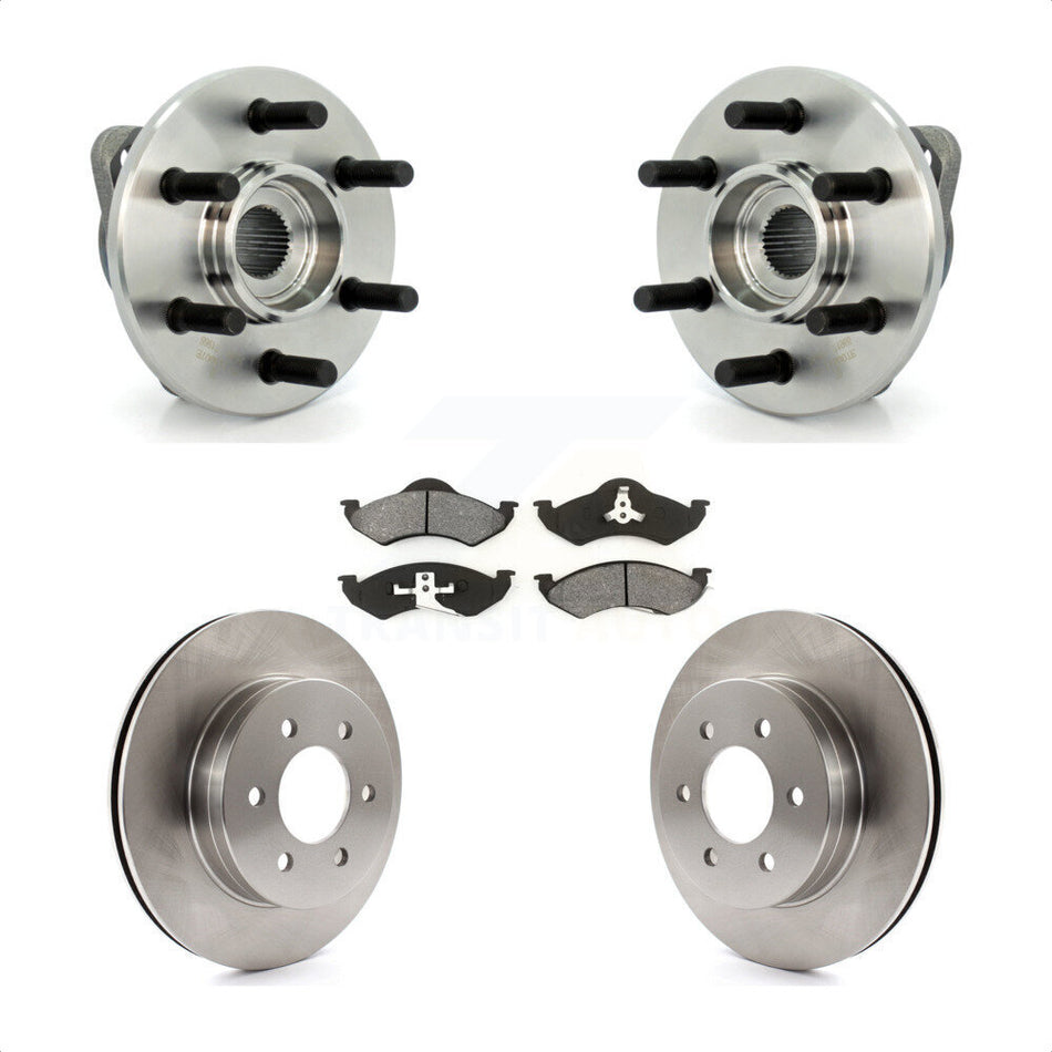 Front Hub Bearing Assembly With Disc Brake Rotors And Semi-Metallic Pads Kit For Dodge Durango Dakota KBB-105862