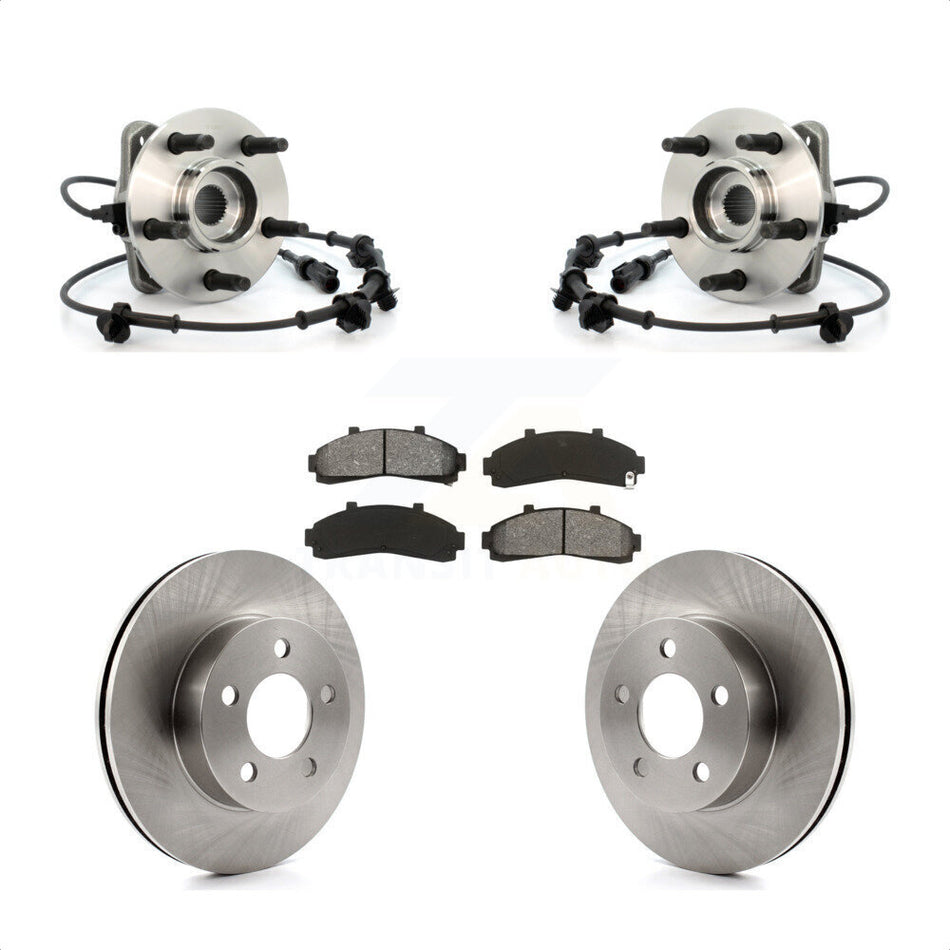 Front Hub Bearing Assembly With Disc Brake Rotors And Semi-Metallic Pads Kit For Ford Ranger Mazda B3000 B4000 KBB-105869