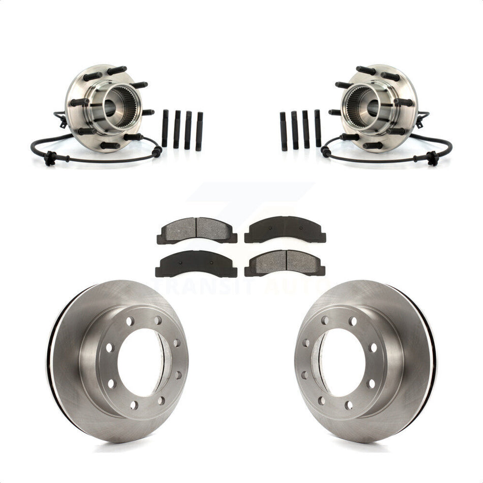 Front Hub Bearing Assembly With Disc Brake Rotors And Semi-Metallic Pads Kit For Ford Excursion 4WD KBB-105874