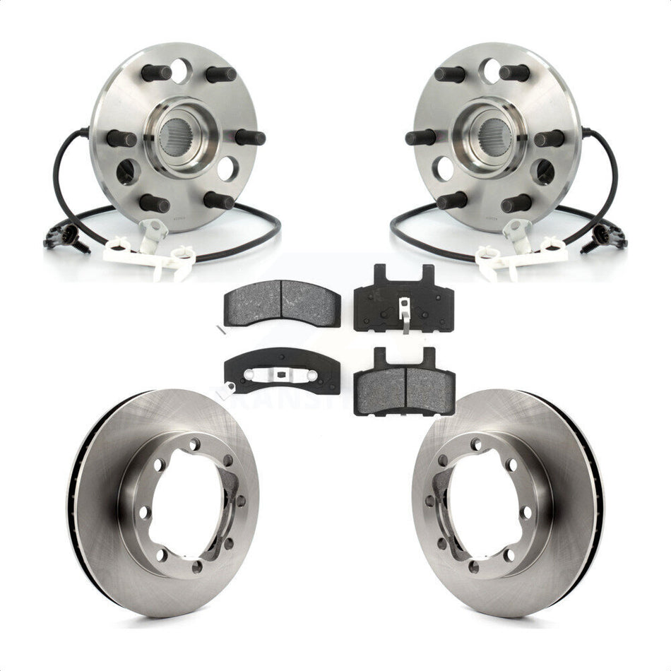 Front Hub Bearing Assembly With Disc Brake Rotors And Semi-Metallic Pads Kit For 1998-1999 Chevrolet Tahoe 4WD with DIESEL engine 6 Lug Wheels KBB-105875