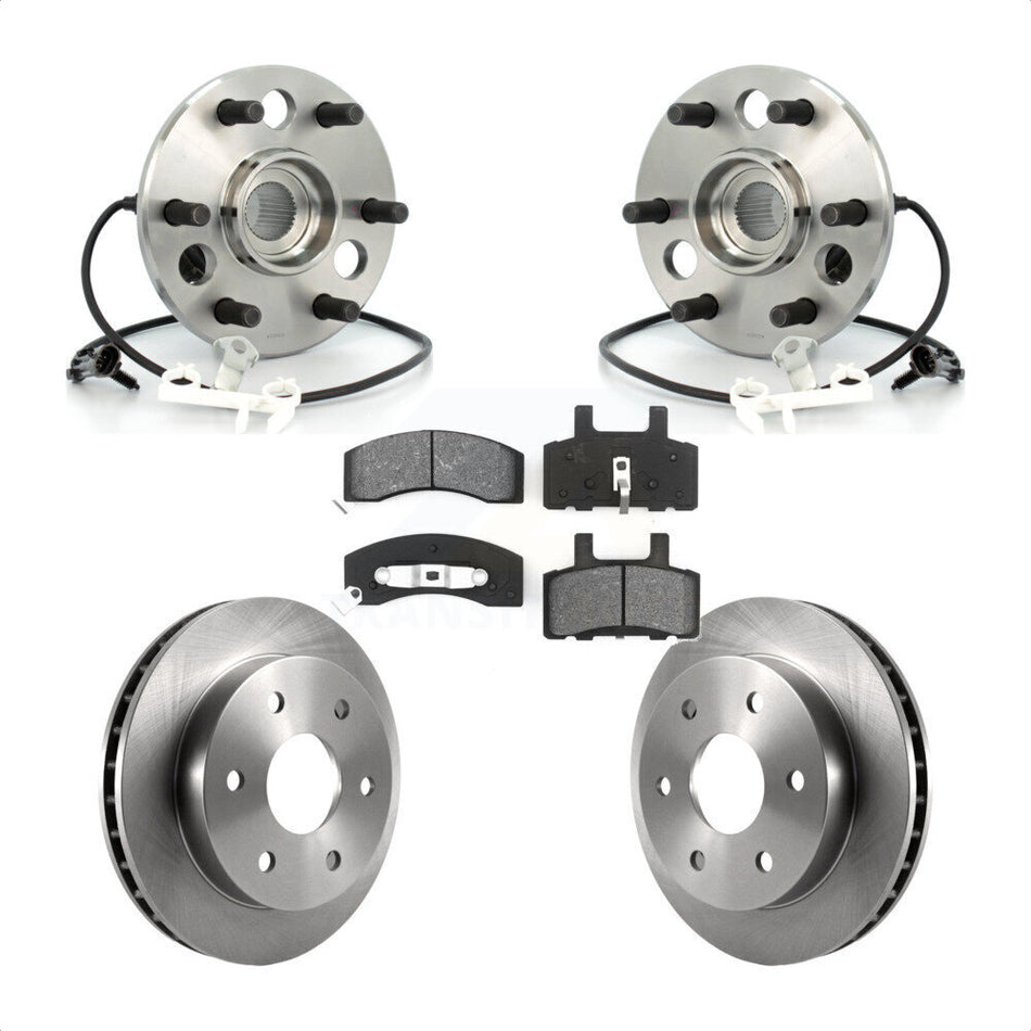 Front Hub Bearing Assembly With Disc Brake Rotors And Semi-Metallic Pads Kit For Chevrolet Tahoe GMC Yukon K2500 Suburban KBB-105878