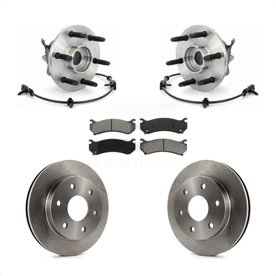 Front Hub Bearing Assembly Brake Rotor Pad Kit For Chevrolet Silverado 1500 GMC Tahoe Sierra Suburban Yukon Avalanche XL Cadillac Escalade Express 2500 Classic ESV EXT Savana KBB-105893