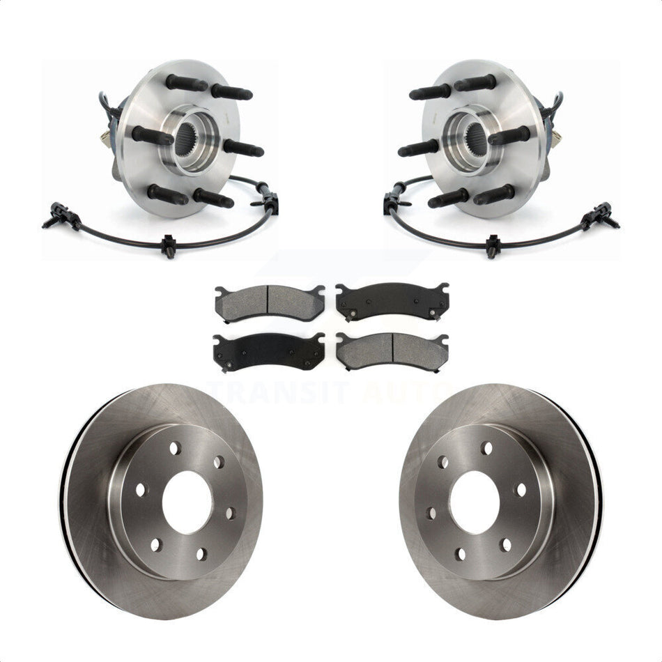 Front Hub Bearing Assembly Brake Rotor Pad Kit For Chevrolet Silverado 1500 GMC Tahoe Sierra Suburban Yukon Avalanche XL Cadillac Escalade Express 2500 Classic ESV EXT Savana KBB-105893