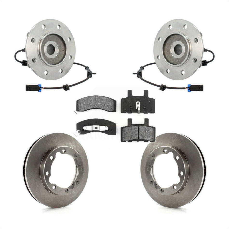 Front Hub Bearing Assembly With Disc Brake Rotors And Semi-Metallic Pads Kit For K3500 Chevrolet GMC Dual Rear Wheels KBB-105900