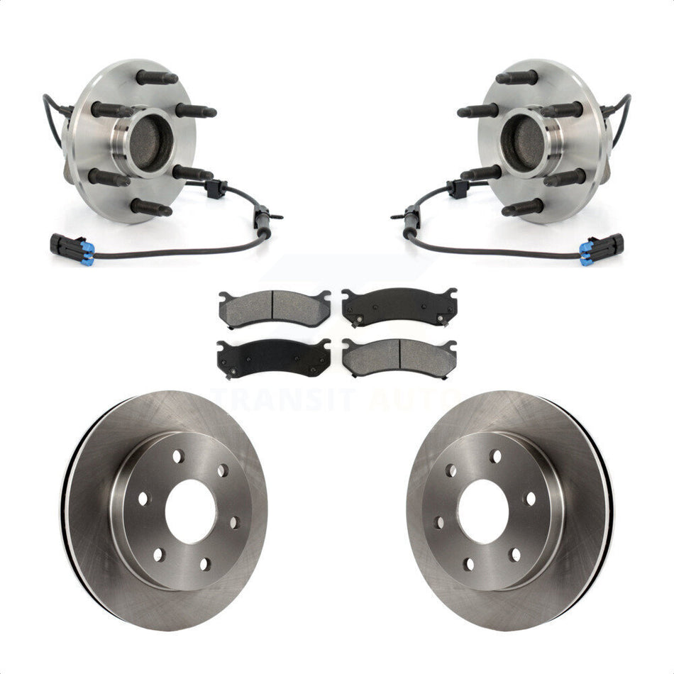 Front Hub Bearing Assembly With Disc Brake Rotors And Semi-Metallic Pads Kit For 2003-2005 Chevrolet Astro GMC Safari RWD KBB-105907