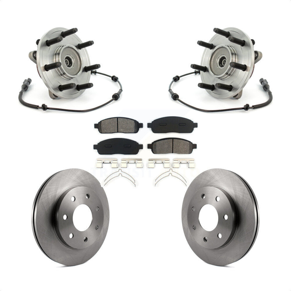 Front Hub Bearing Assembly With Disc Brake Rotors And Semi-Metallic Pads Kit For Ford F-150 4WD KBB-105910