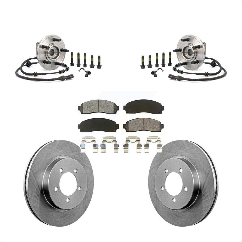 Front Hub Bearing Assembly With Disc Brake Rotors And Semi-Metallic Pads Kit For Ford Explorer Mercury Mountaineer KBB-105911