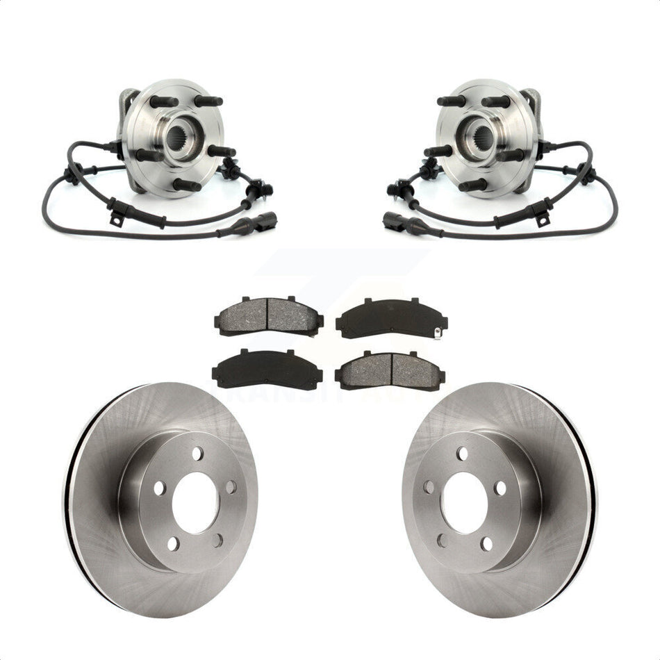 Front Hub Bearing Assembly With Disc Brake Rotors And Semi-Metallic Pads Kit For Ford Explorer Mercury Mountaineer KBB-105912