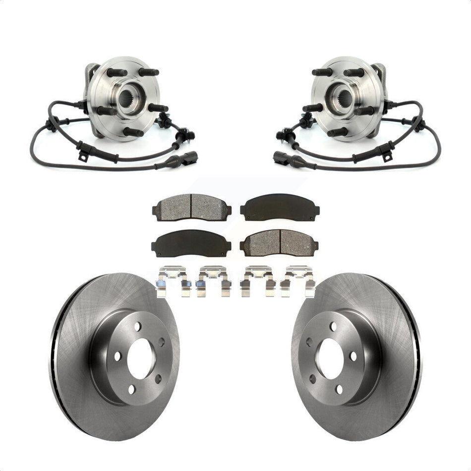 Front Hub Bearing Assembly With Disc Brake Rotors And Semi-Metallic Pads Kit For Ford Ranger Explorer Sport Trac Mazda B4000 4WD KBB-105914