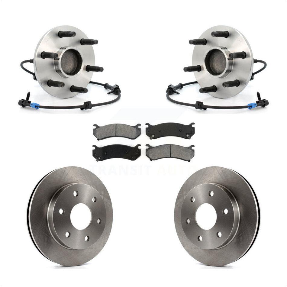 Front Hub Bearing Assembly Disc Brake Rotor & Pads Kit For Chevrolet Silverado 1500 GMC Tahoe Sierra Suburban Yukon Avalanche XL Classic Cadillac Escalade Express 2500 Savana KBB-105915