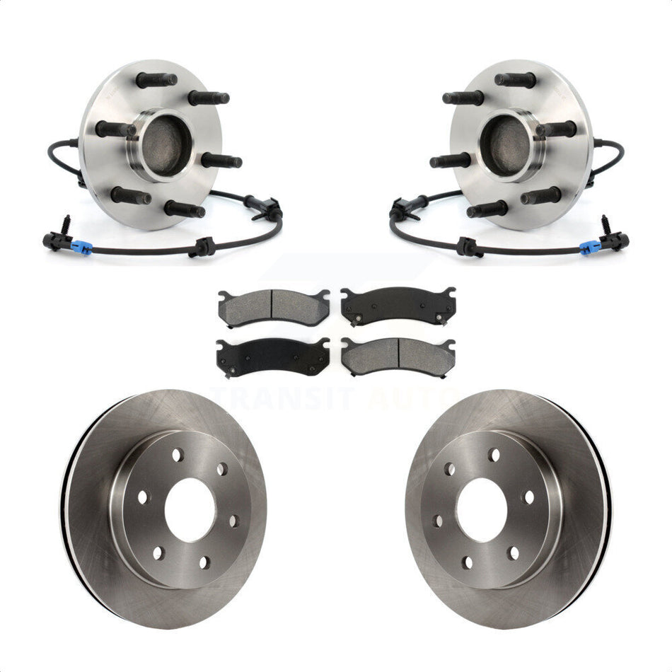 Front Hub Bearing Assembly Disc Brake Rotor & Pads Kit For Chevrolet Silverado 1500 GMC Tahoe Sierra Suburban Yukon Avalanche XL Classic Cadillac Escalade Express 2500 Savana KBB-105915
