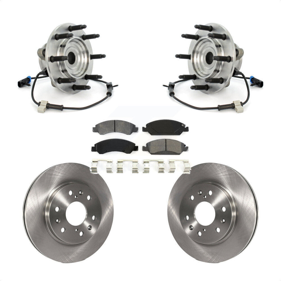 Front Hub Bearing Assembly With Disc Brake Rotors And Semi-Metallic Pads Kit For Chevrolet Silverado 1500 GMC Sierra Classic 8 Lug Wheels KBB-105921