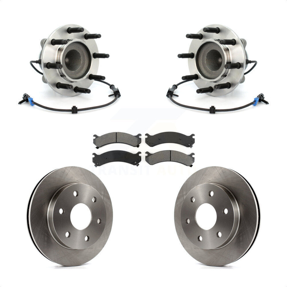 Front Hub Bearing Assembly With Disc Brake Rotors And Semi-Metallic Pads Kit For 2006-2006 Chevrolet Express 2500 GMC Savana KBB-105922