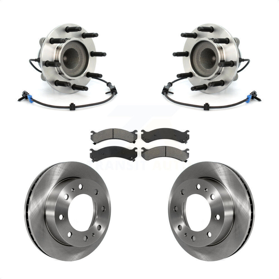 Front Hub Bearing Assembly With Disc Brake Rotors And Semi-Metallic Pads Kit For Chevrolet Express 2500 3500 GMC Savana KBB-105923