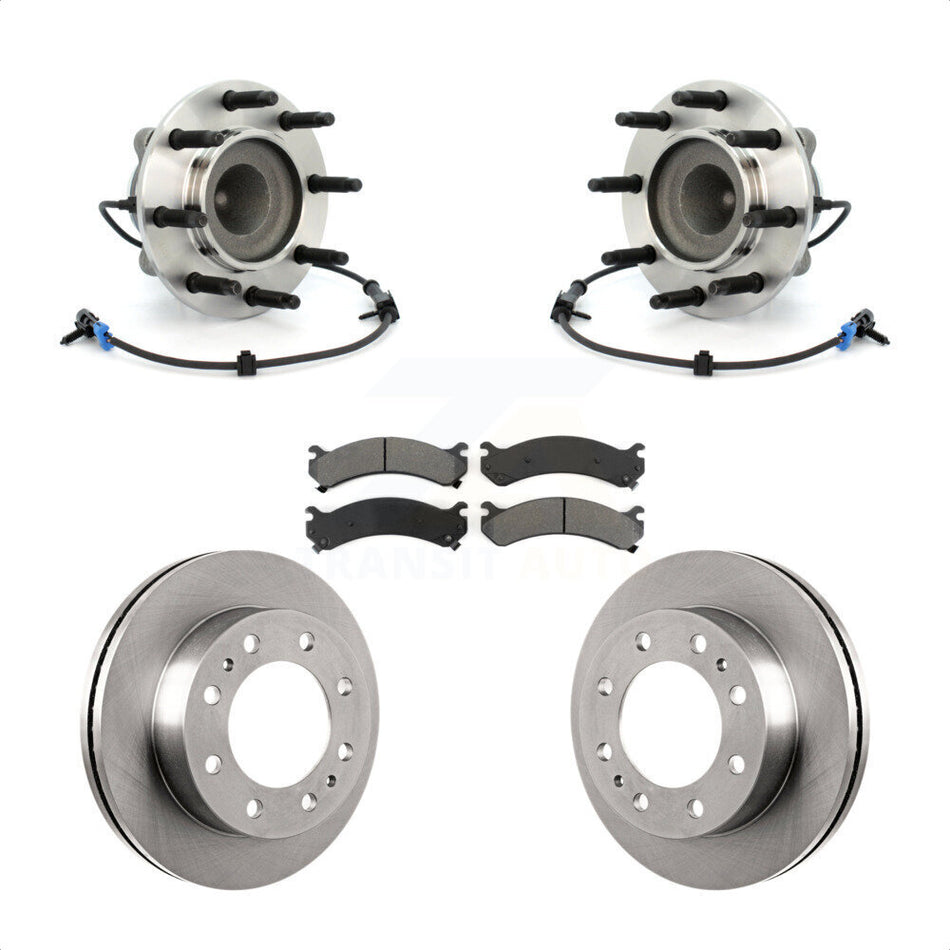 Front Hub Bearing Assembly With Disc Brake Rotors And Semi-Metallic Pads Kit For 2009-2015 Chevrolet Express 4500 GMC Savana Under 9600 Lb GVW KBB-105924