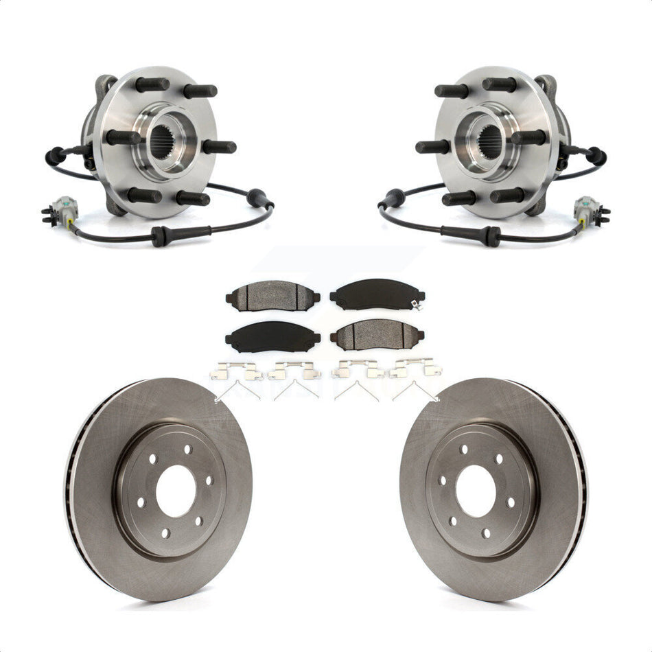 Front Hub Bearing Assembly With Disc Brake Rotors And Semi-Metallic Pads Kit For Nissan Frontier Pathfinder Xterra Suzuki Equator KBB-105933