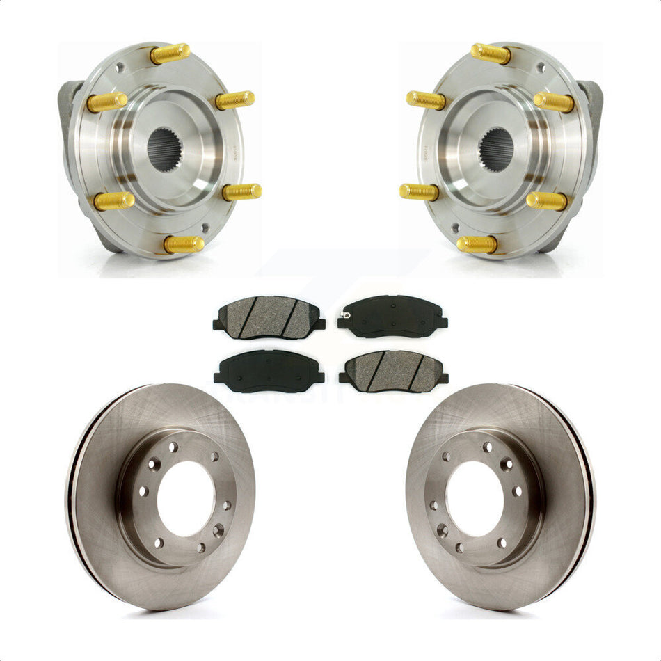 Front Hub Bearing Assembly With Disc Brake Rotors And Semi-Metallic Pads Kit For Kia Sedona Hyundai Entourage KBB-105965