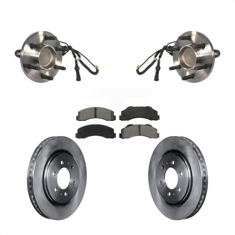 Front Hub Bearing Assembly With Disc Brake Rotors And Semi-Metallic Pads Kit For 2010-2010 Ford Expedition Lincoln Navigator RWD KBB-105968