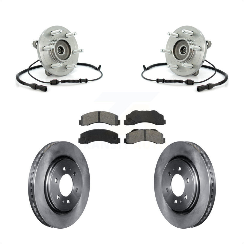 Front Hub Bearing Assembly With Disc Brake Rotors And Semi-Metallic Pads Kit For 2010-2010 Ford Expedition Lincoln Navigator 4WD KBB-105970