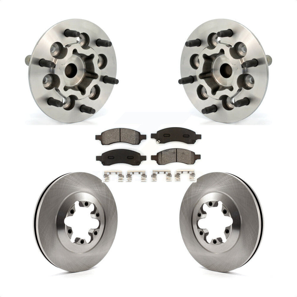 Front Hub Bearing Assembly With Disc Brake Rotors And Semi-Metallic Pads Kit For Chevrolet Colorado GMC Canyon KBB-105993