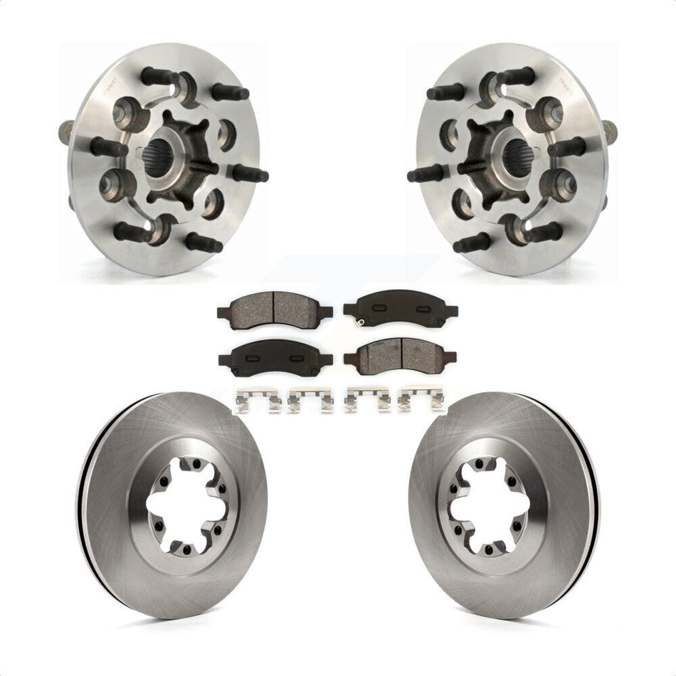 Front Hub Bearing Assembly With Disc Brake Rotors And Semi-Metallic Pads Kit For Chevrolet Colorado GMC Canyon KBB-105994