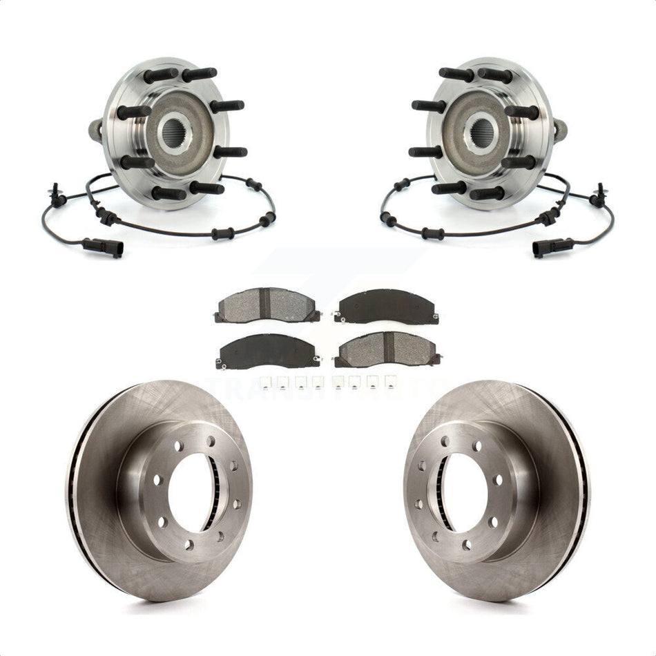 Front Hub Bearing Assembly With Disc Brake Rotors And Semi-Metallic Pads Kit For Dodge Ram 2500 3500 4WD KBB-105995