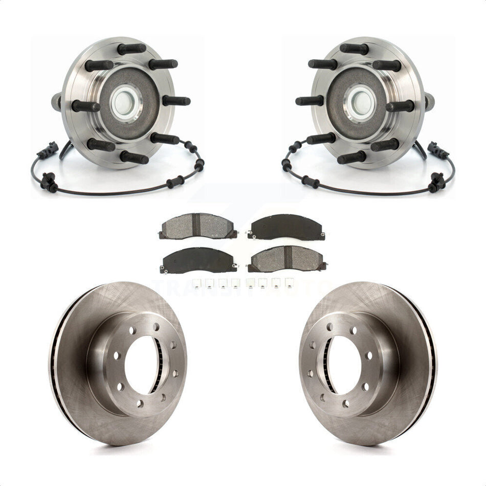 Front Hub Bearing Assembly With Disc Brake Rotors And Semi-Metallic Pads Kit For Dodge Ram 2500 3500 RWD KBB-105996
