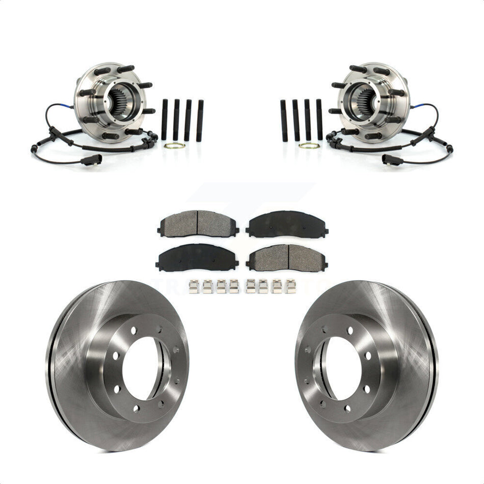 Front Hub Bearing Assembly With Disc Brake Rotors And Semi-Metallic Pads Kit For Ford F-250 Super Duty F-350 4WD KBB-106003