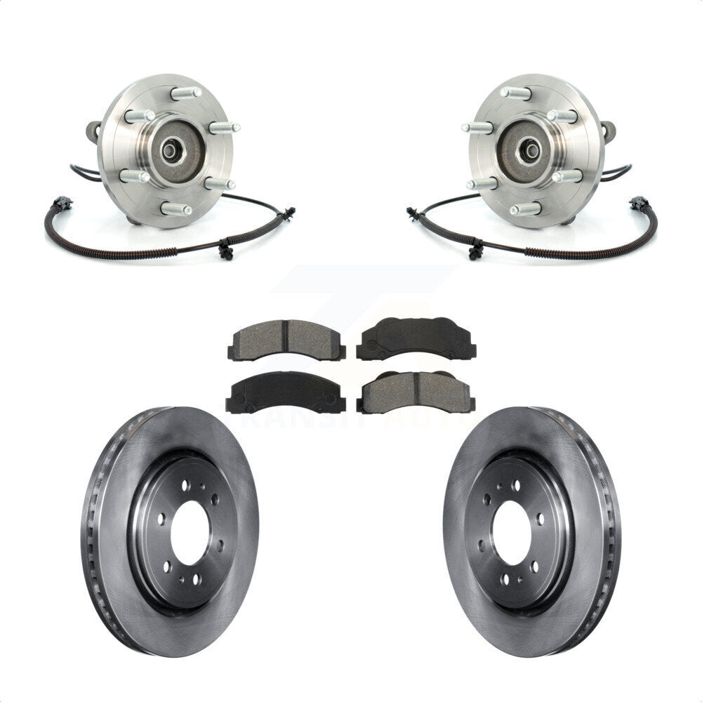 Front Hub Bearing Disc Brake Rotor & Pads Kit For Ford F-150 Expedition Lincoln Navigator KBB-106011