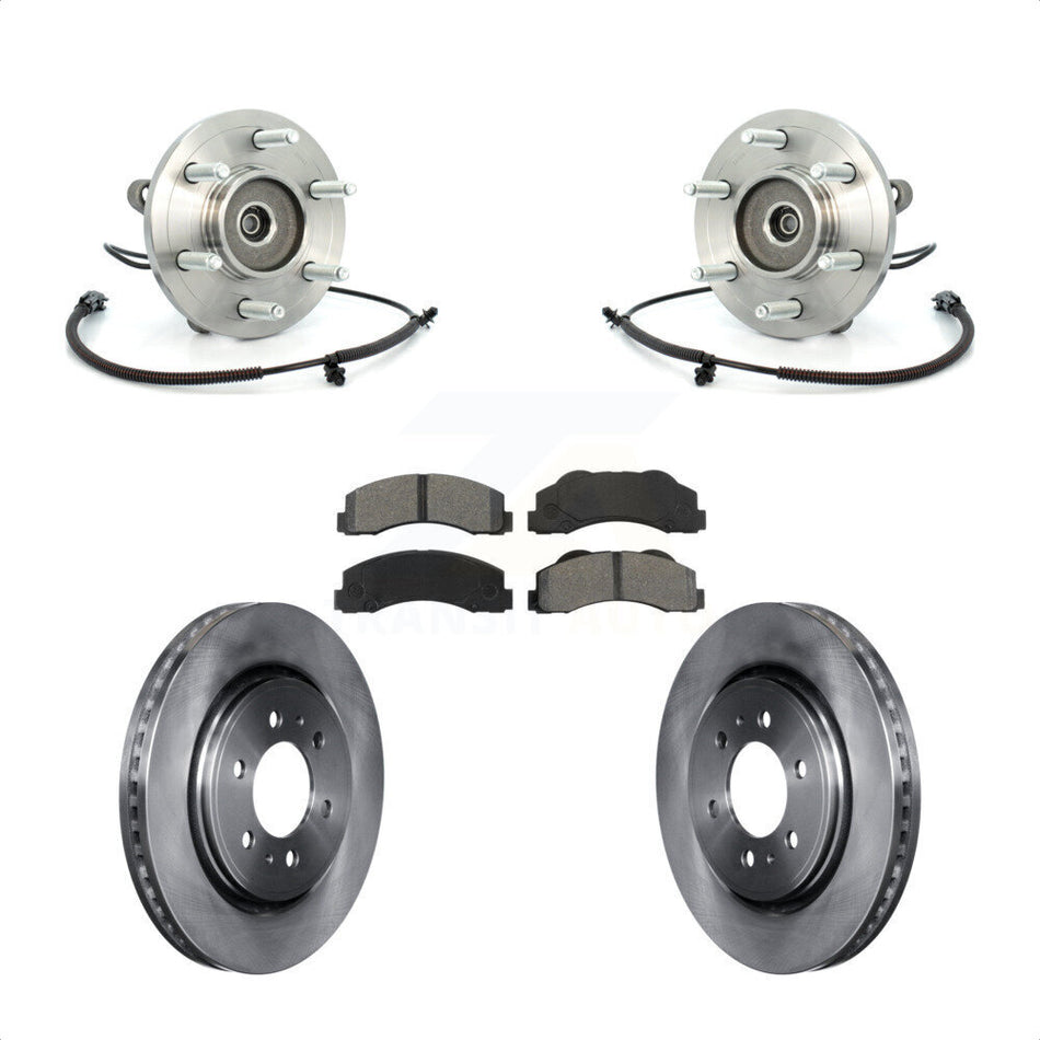 Front Hub Bearing Disc Brake Rotor & Pads Kit For Ford F-150 Expedition Lincoln Navigator KBB-106011