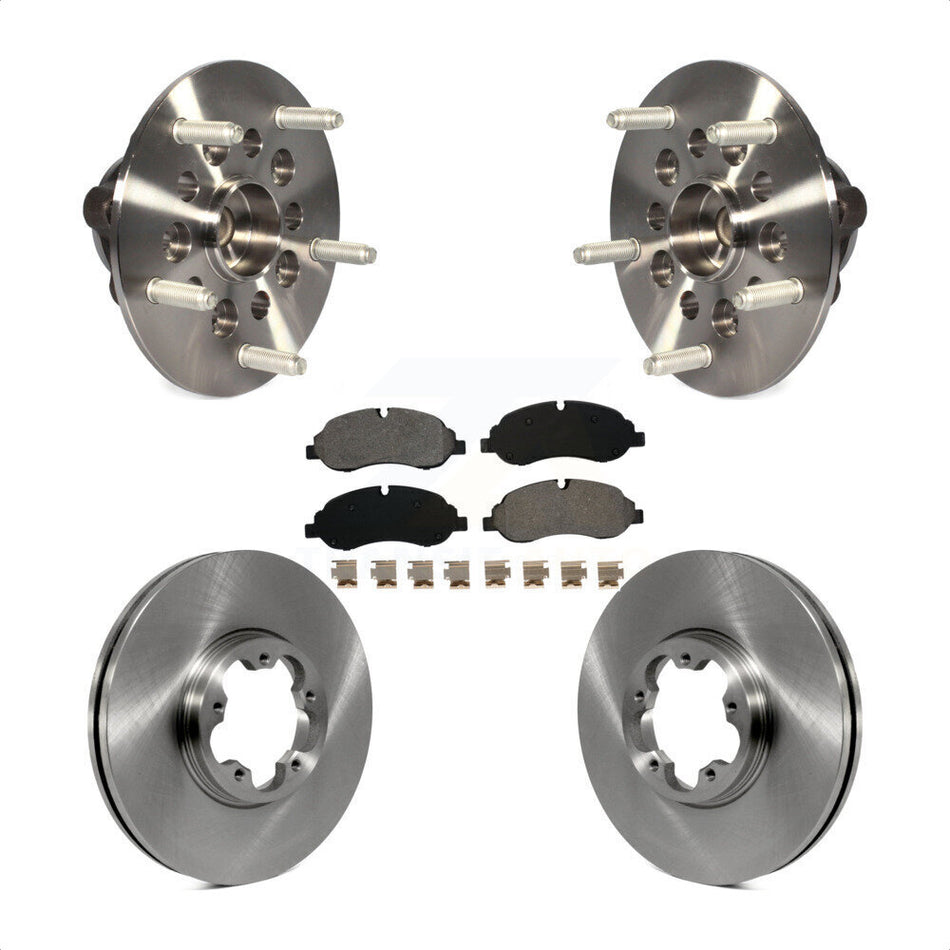 Front Hub Bearing Assembly With Disc Brake Rotors And Semi-Metallic Pads Kit For Ford Transit-250 Transit-150 5 Lug Wheels Without 4600 Lb Axle KBB-106022